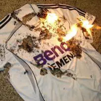 Madrid shirt burned